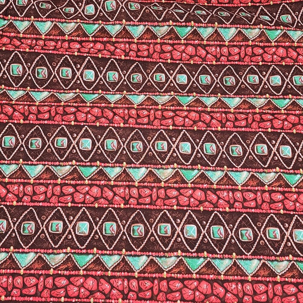 Quilting Craft Fabric Geometric Red Green Brave Spirit Spectrix 2yds-23 Inches
